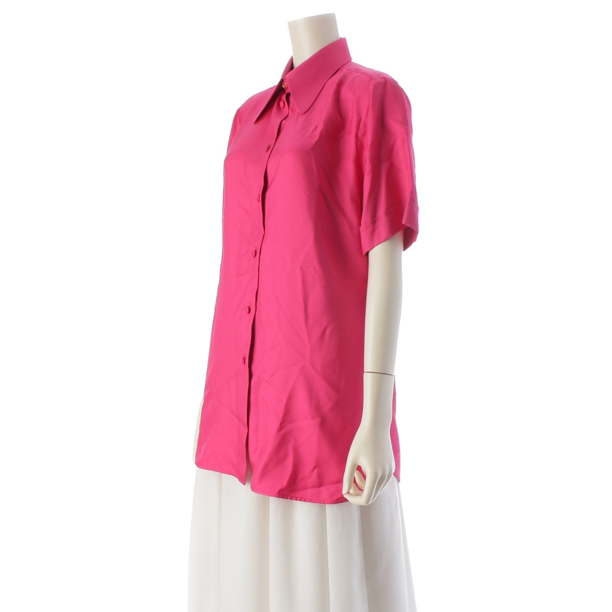 GUCCI silk GG button Short sleeve shirt pink 40
