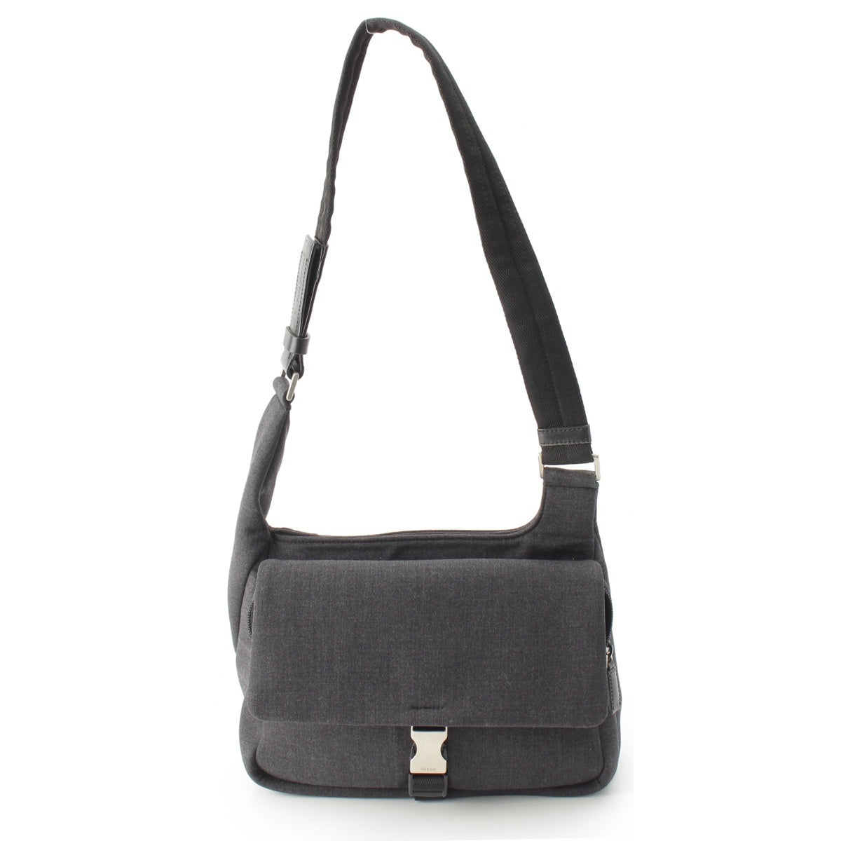 PRADA Wool leather Archive One Shoulder Bag Gray black