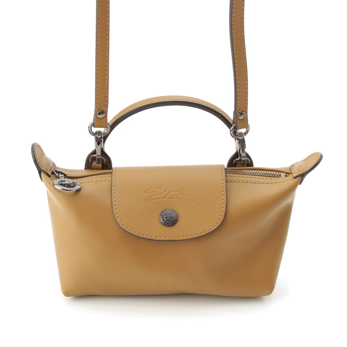Longchamp Le Pliage® Extra XS leather 2way Shoulder Handbag Pouch 34205987004 Brown