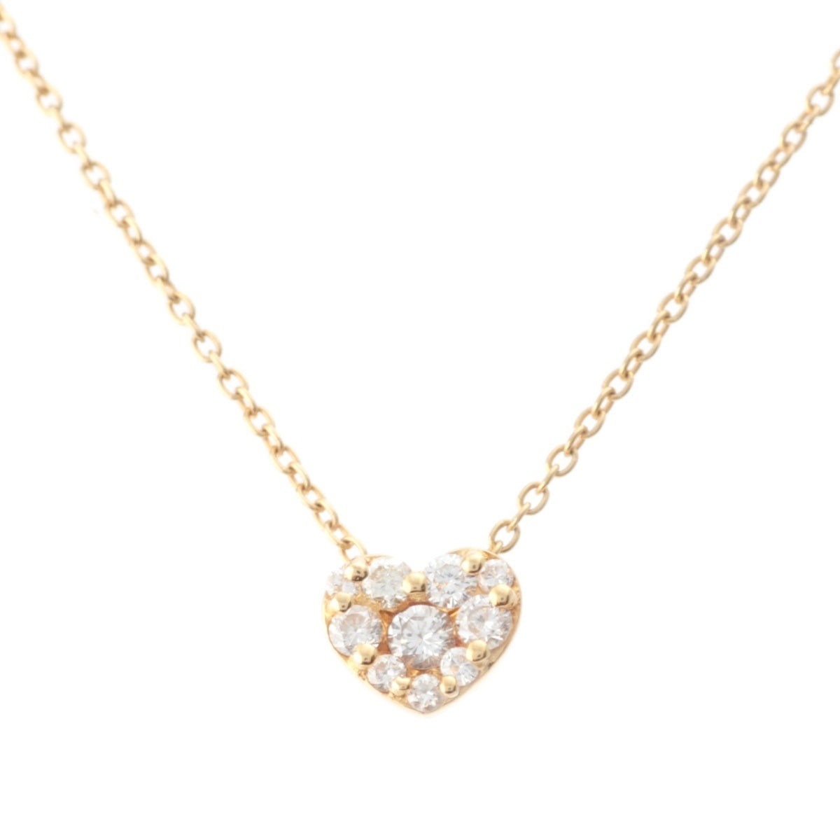 Ponte Vecchio Diamond Heart Necklace jewelry K18 0.25ct gold 2.8g