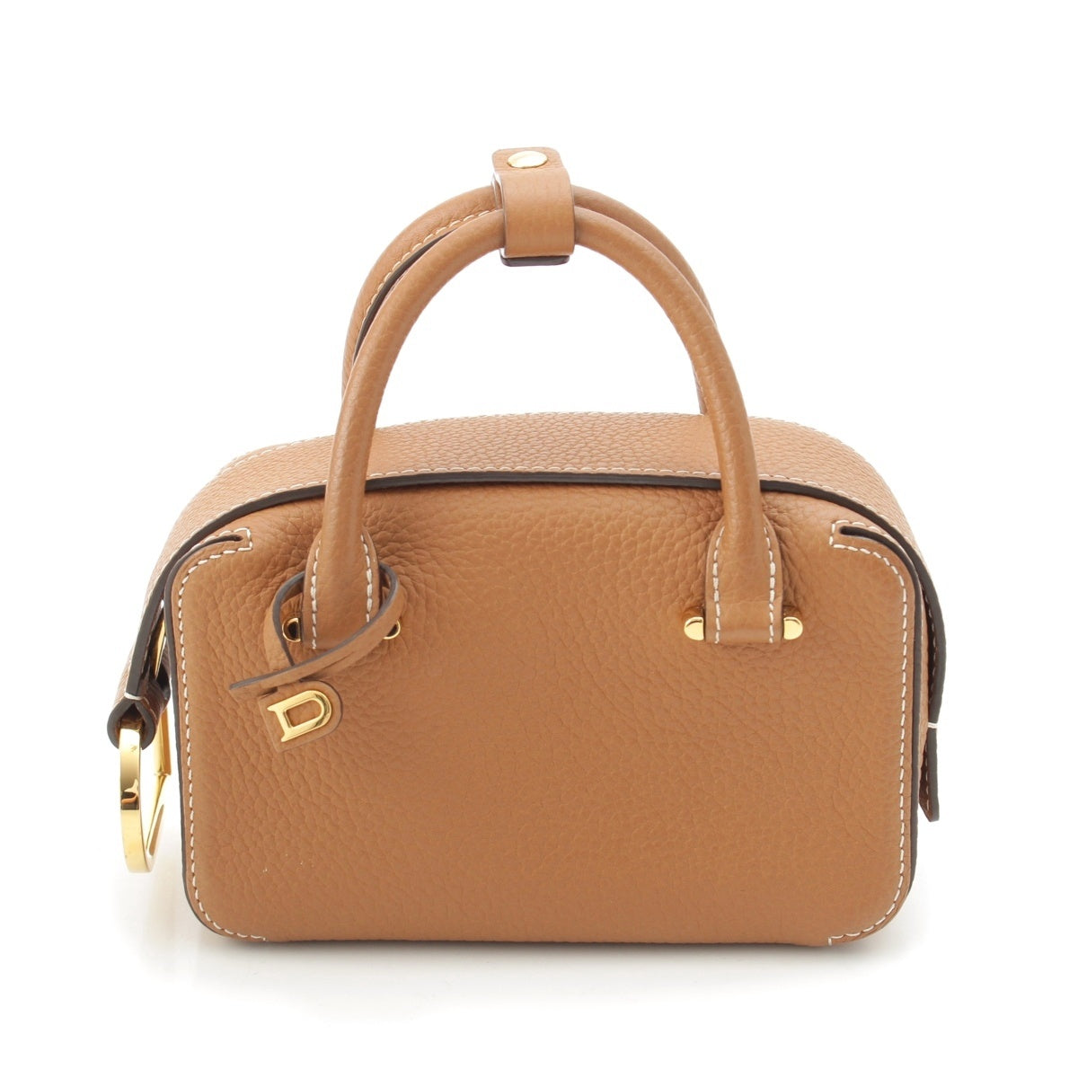 Delvaux Cool Box Nano Taurillon Clemence Leather 2WAY Shoulder Handbag Vegetal Brown