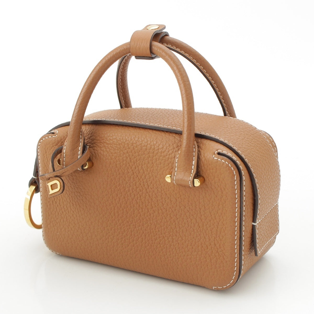 Delvaux Cool Box Nano Taurillon Clemence Leather 2WAY Shoulder Handbag Vegetal Brown