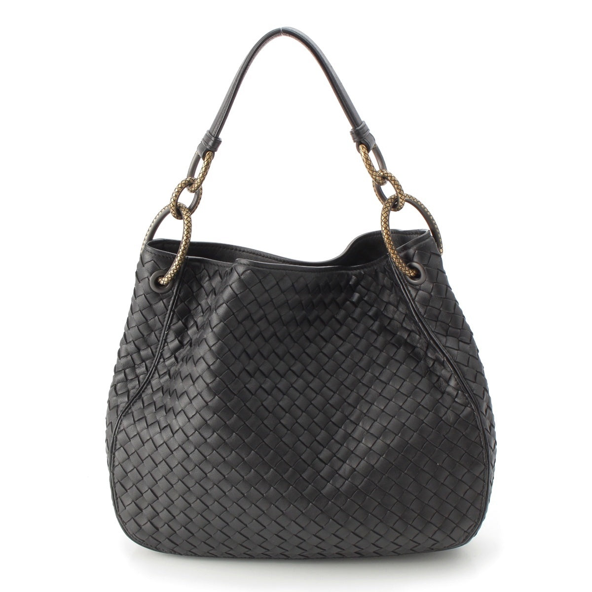 BOTTEGAVENETA INTRECCIATO Loop Handbag Shoulder Bag 494119 black