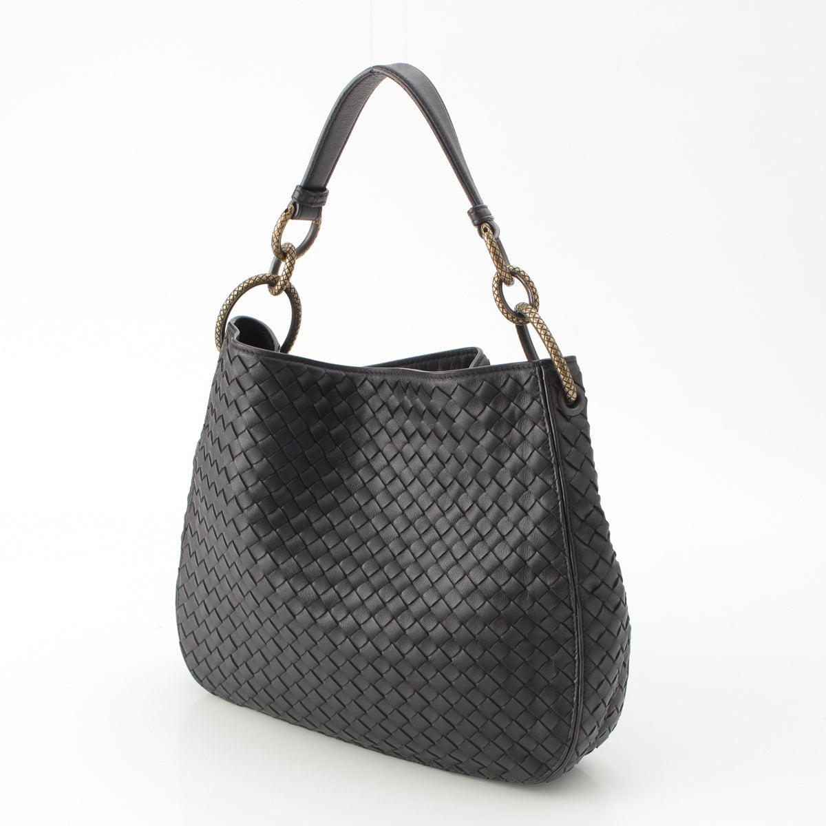 BOTTEGAVENETA INTRECCIATO Loop Handbag Shoulder Bag 494119 black