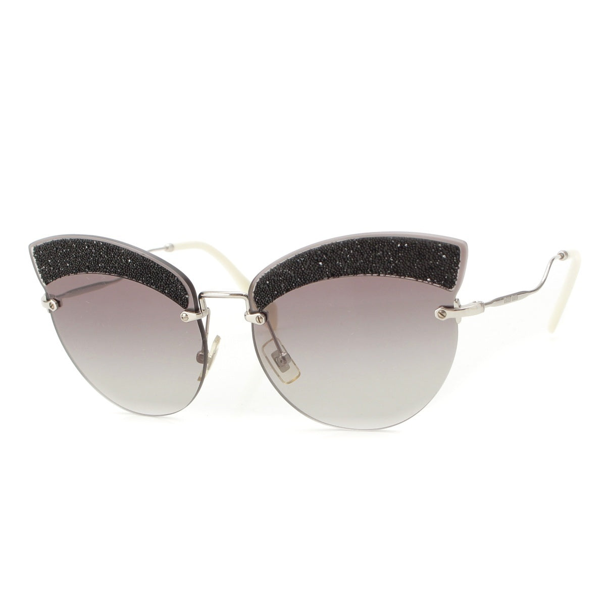 MIUMIU Glitter metal frame sunglasses Eyewear SMU58T black