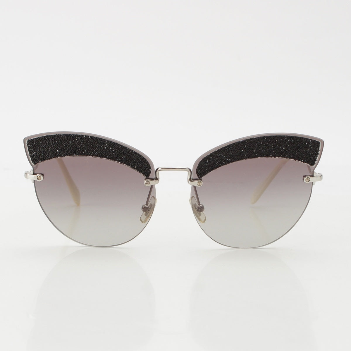 MIUMIU Glitter metal frame sunglasses Eyewear SMU58T black