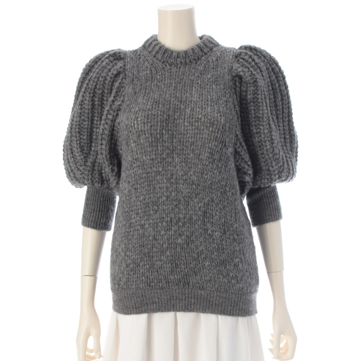 SEVEN TEN by miho kawahito mohair wool nylon 5/8 length knit sweater 6A202 gray S