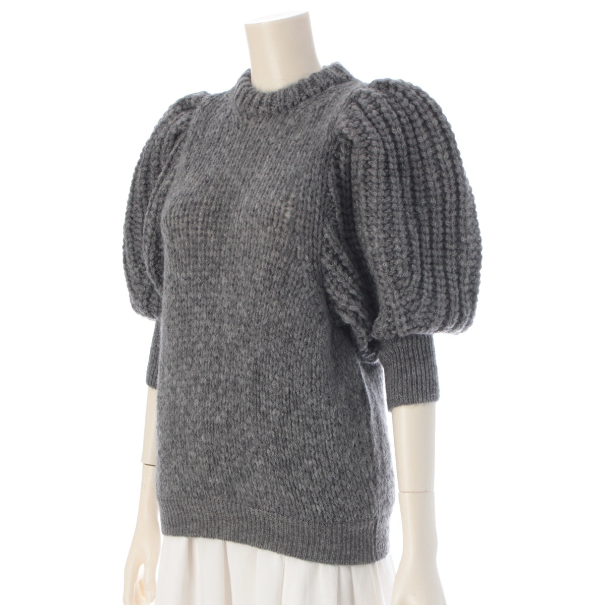 SEVEN TEN by miho kawahito mohair wool nylon 5/8 length knit sweater 6A202 gray S