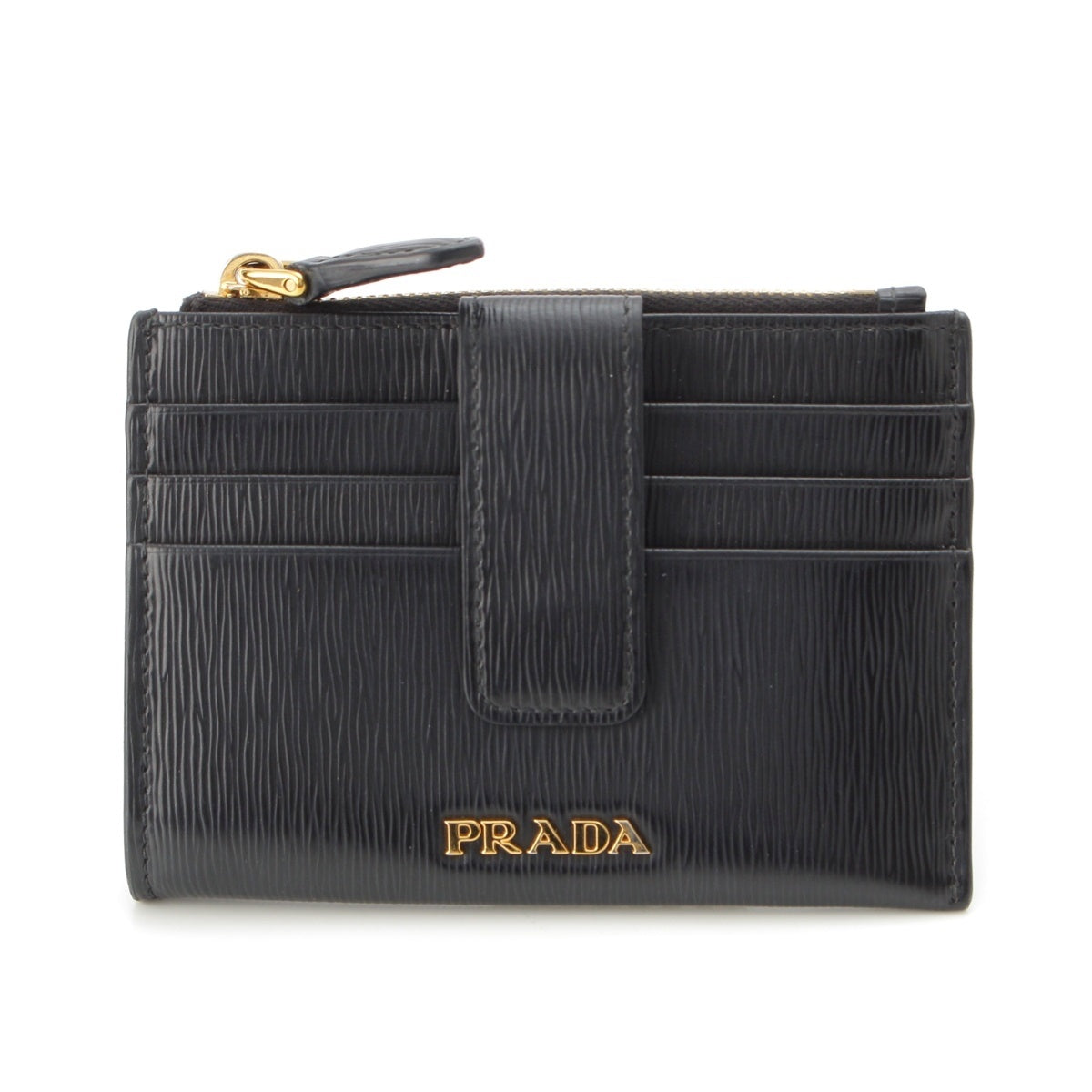 PRADA leather Logo Coin Case Card Case black