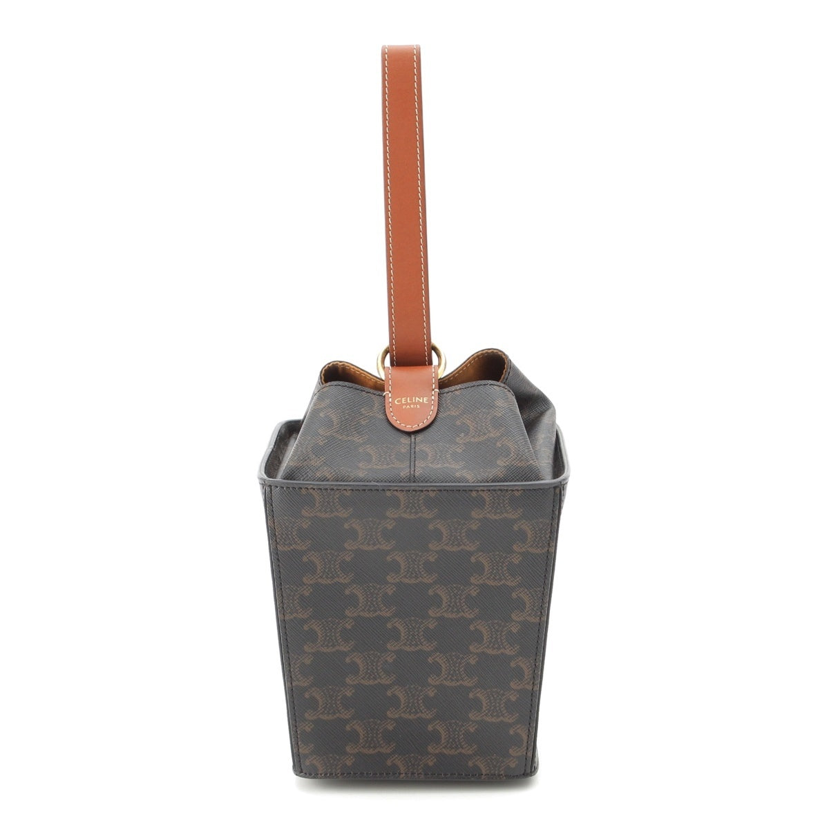 CELINE Triomphe Strap Box Handbag Brown