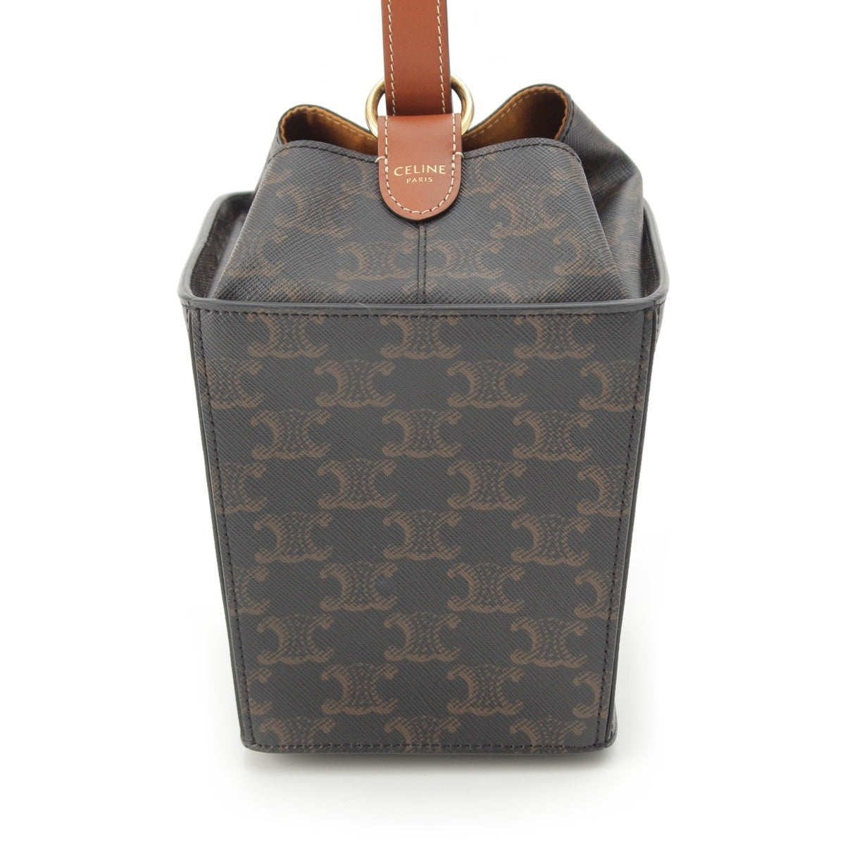 CELINE Triomphe Strap Box Handbag Brown