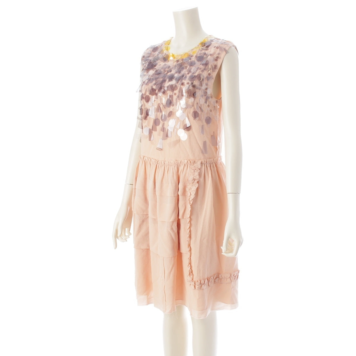 MIUMIU Embroidered Macarons one piece dress MF5774 pink 38