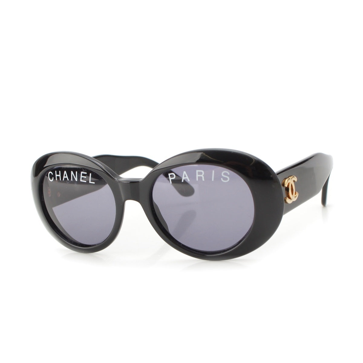 CHANEL plastic COCO Mark logo sunglasses 01947 94305 Black x Gold