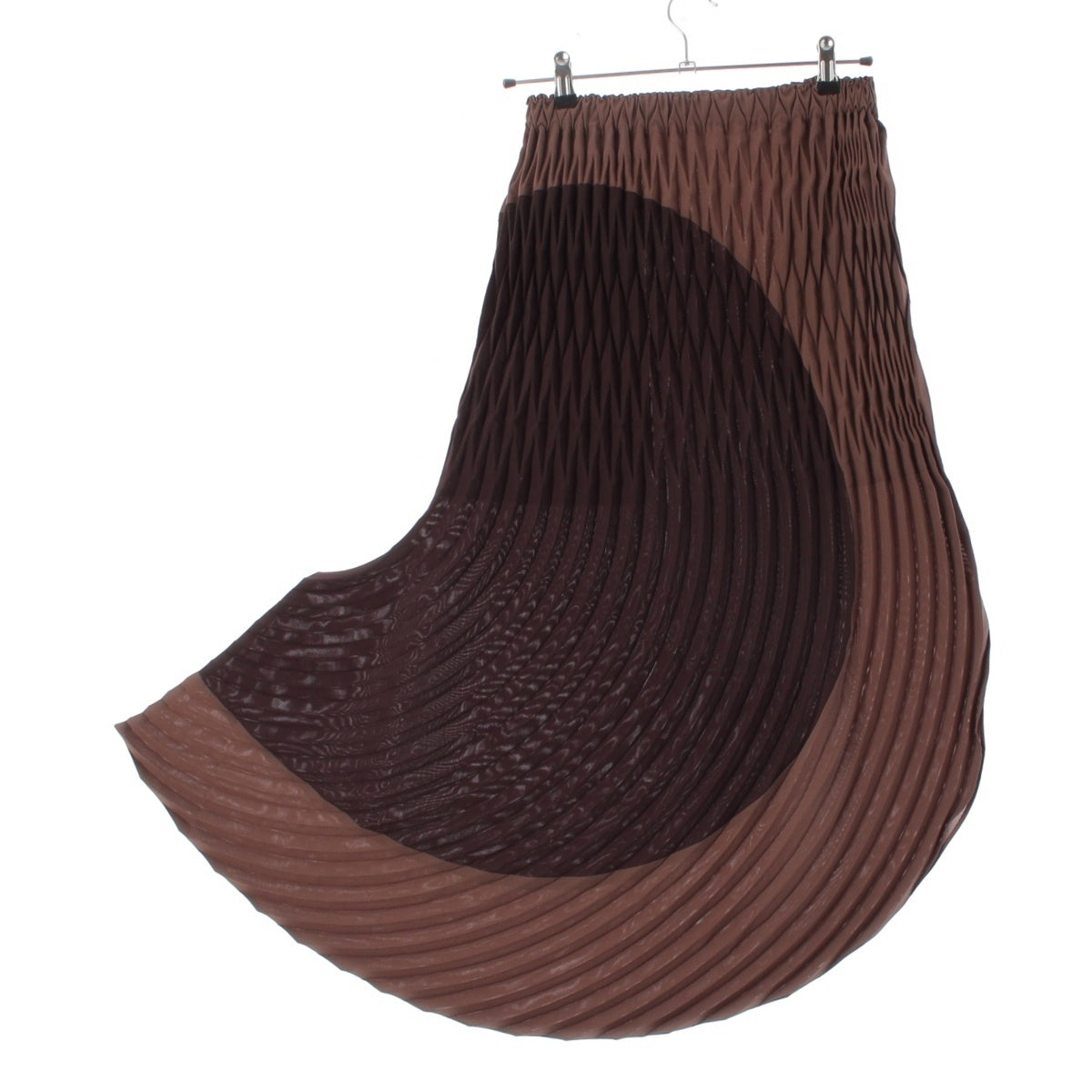 ISSEY MIYAKE polyester Pleated Asymmetrical Graphic skirt IM23FG105 Brown / beige 2