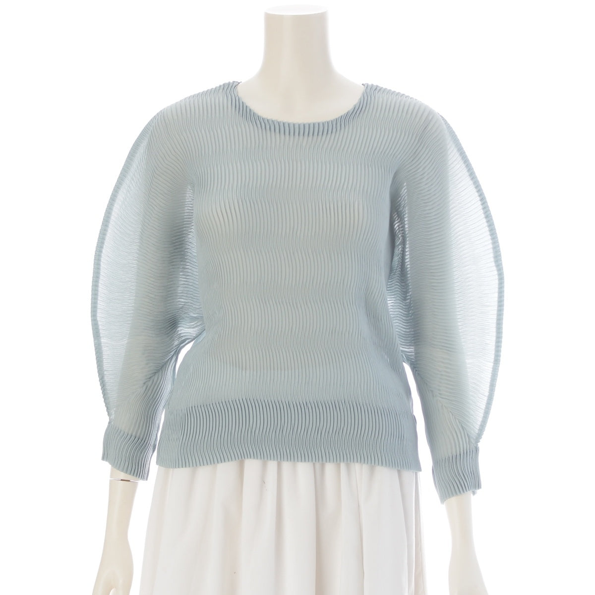 ISSEY MIYAKE Pleated 3D Steam Long Sleeve Cut tops IM31FJ643 Light blue 2