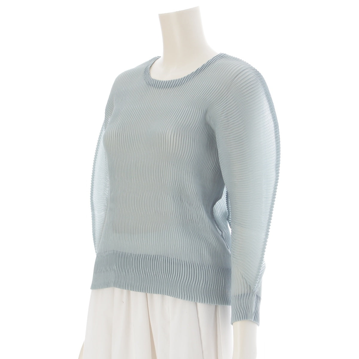 ISSEY MIYAKE Pleated 3D Steam Long Sleeve Cut tops IM31FJ643 Light blue 2