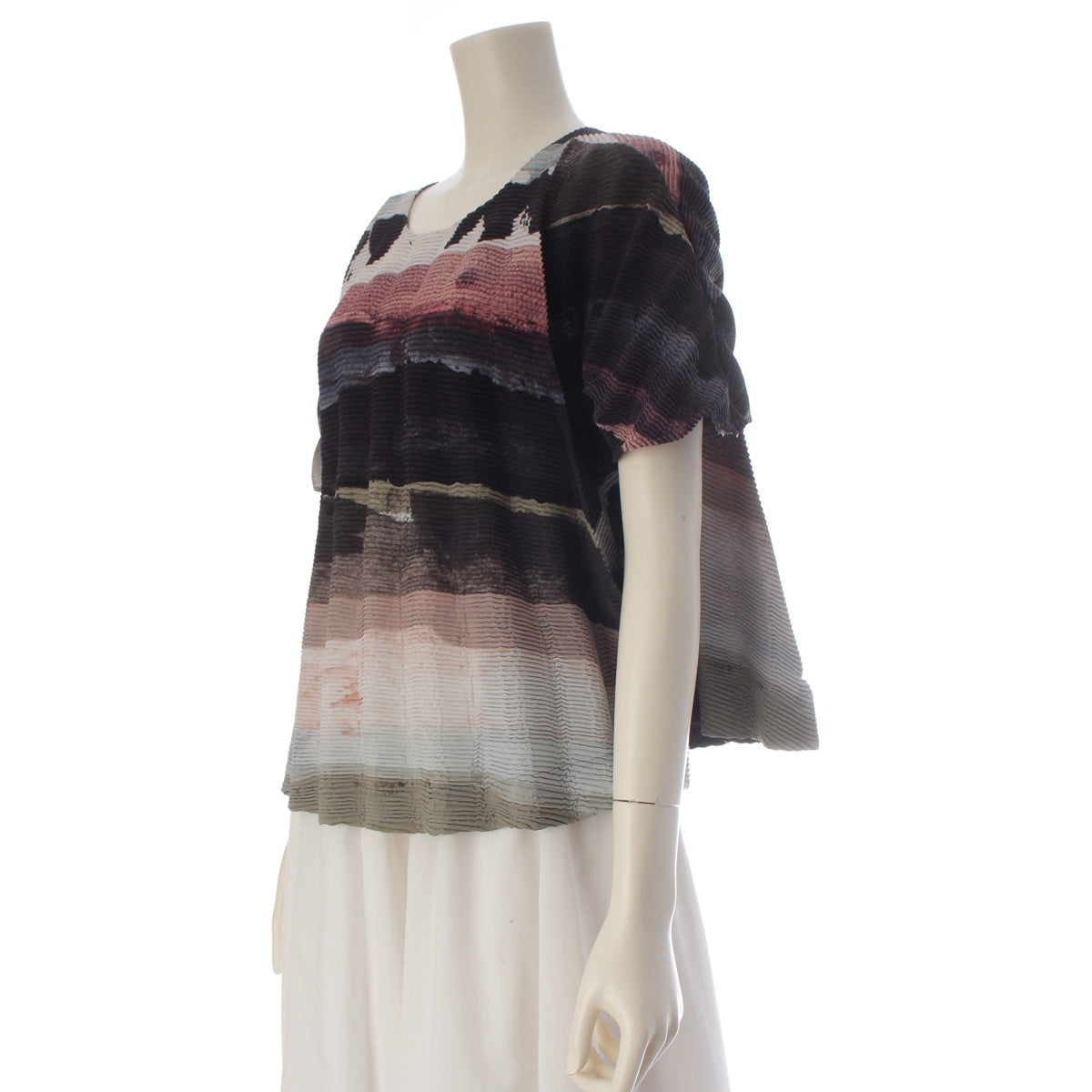 ISSEY MIYAKE polyester 3D Panorama Pleated Panorama Short Sleeve Cut IM02FJ671 multicolor 2