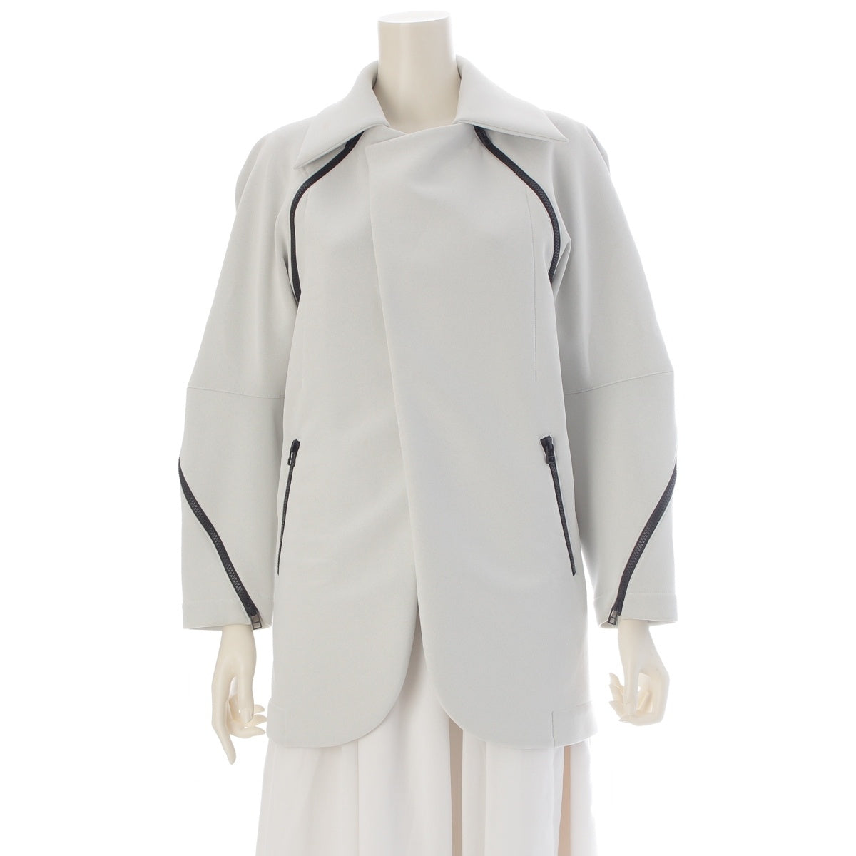 ISSEY MIYAKE Zip-decorated 2-way coat Jacket IM12FD512 Light gray 2