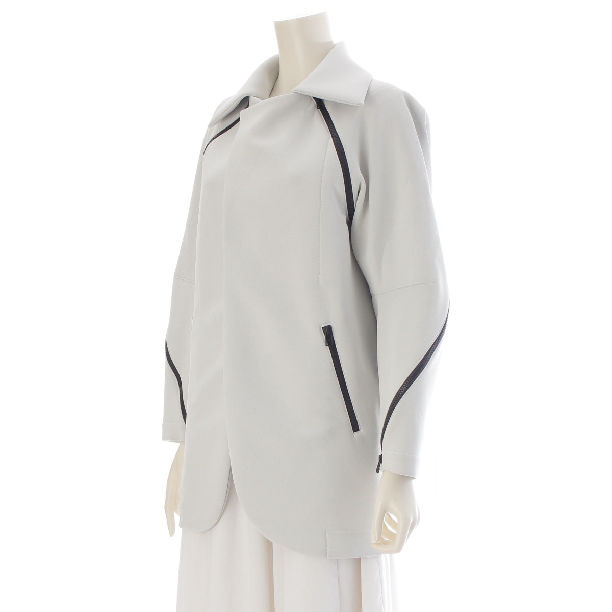 ISSEY MIYAKE Zip-decorated 2-way coat Jacket IM12FD512 Light gray 2