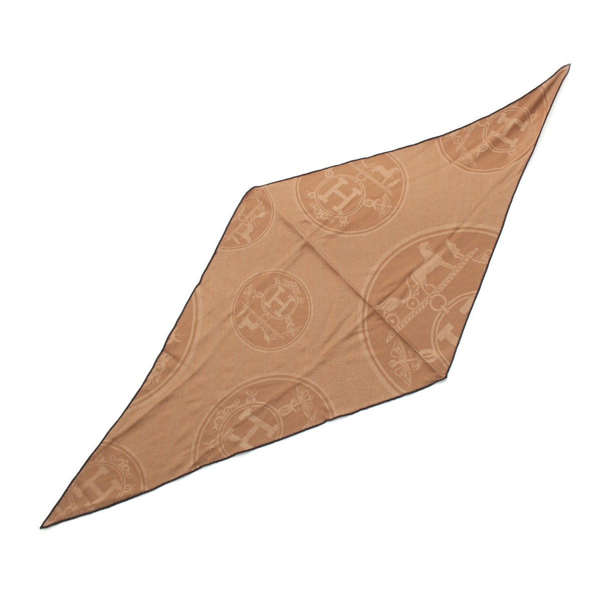 HERMES Losange New Libris cashmere scarf Brown