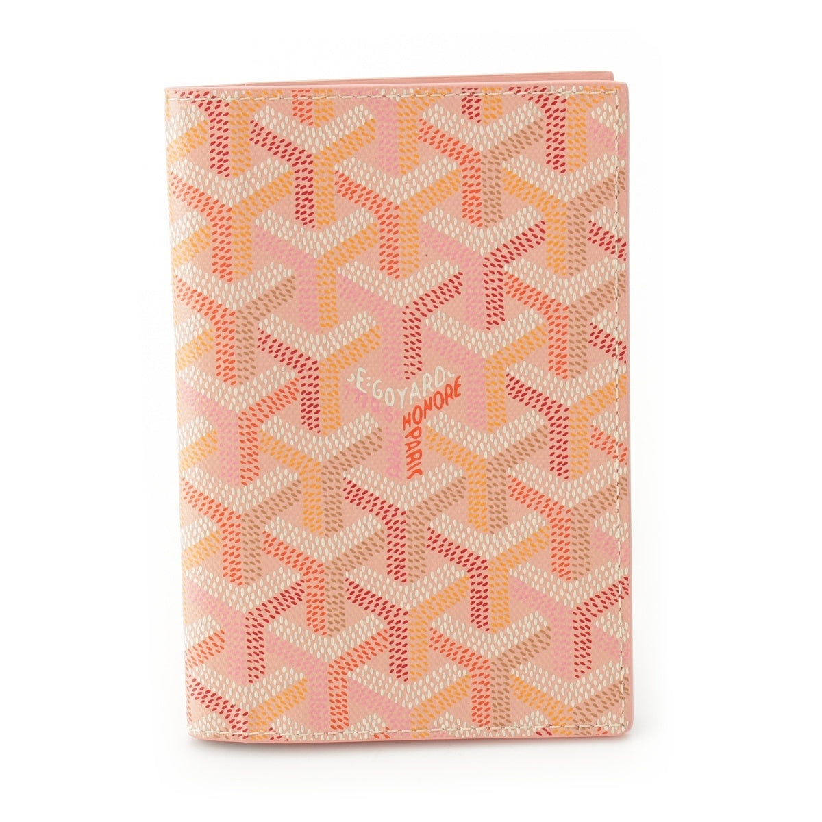 GOYARD GRENELLE Cotton linen New color logo passport case Wallet pink