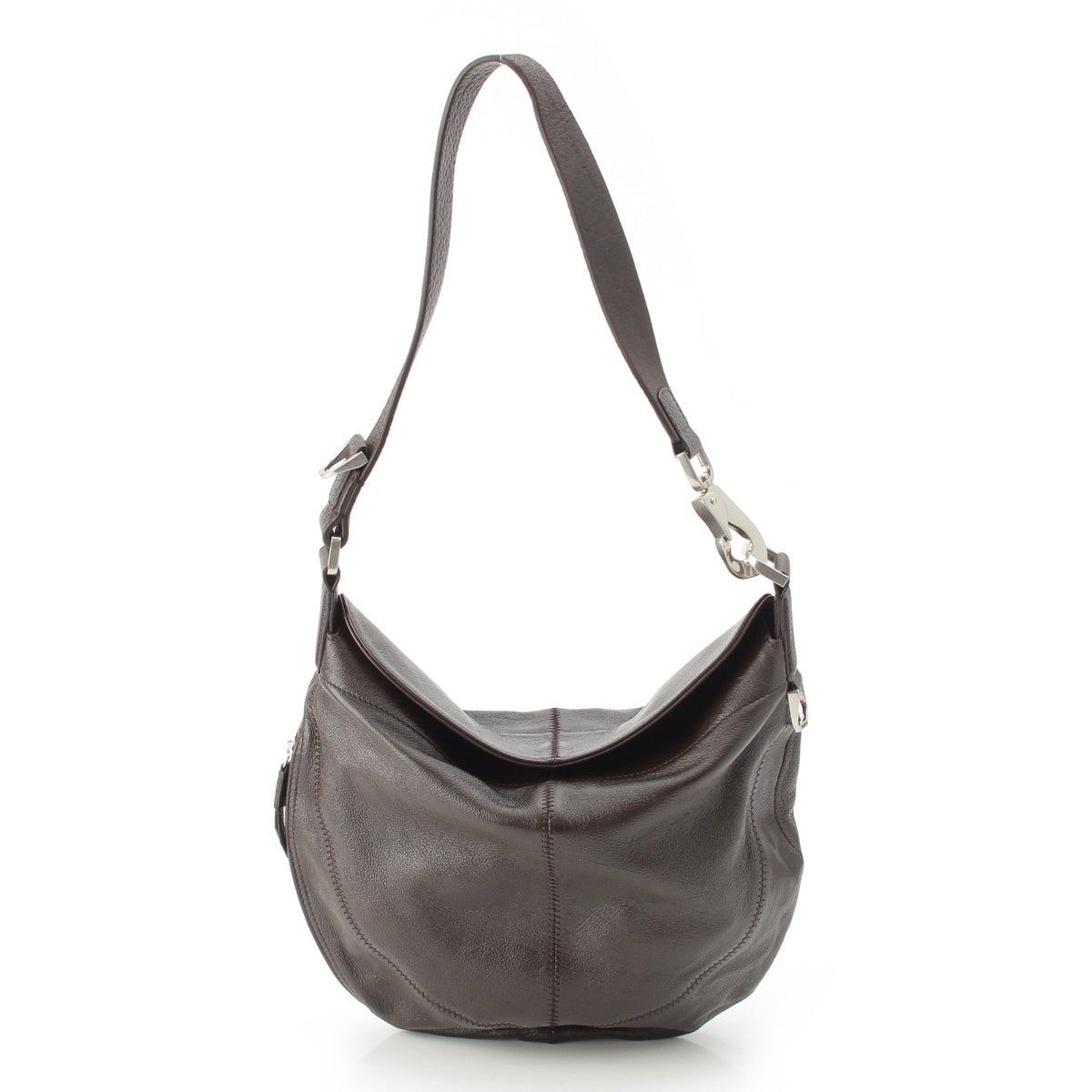 CHRISTOPHE LEMAIRE Quiver Clip leather Hobo Shoulder Bag Brown