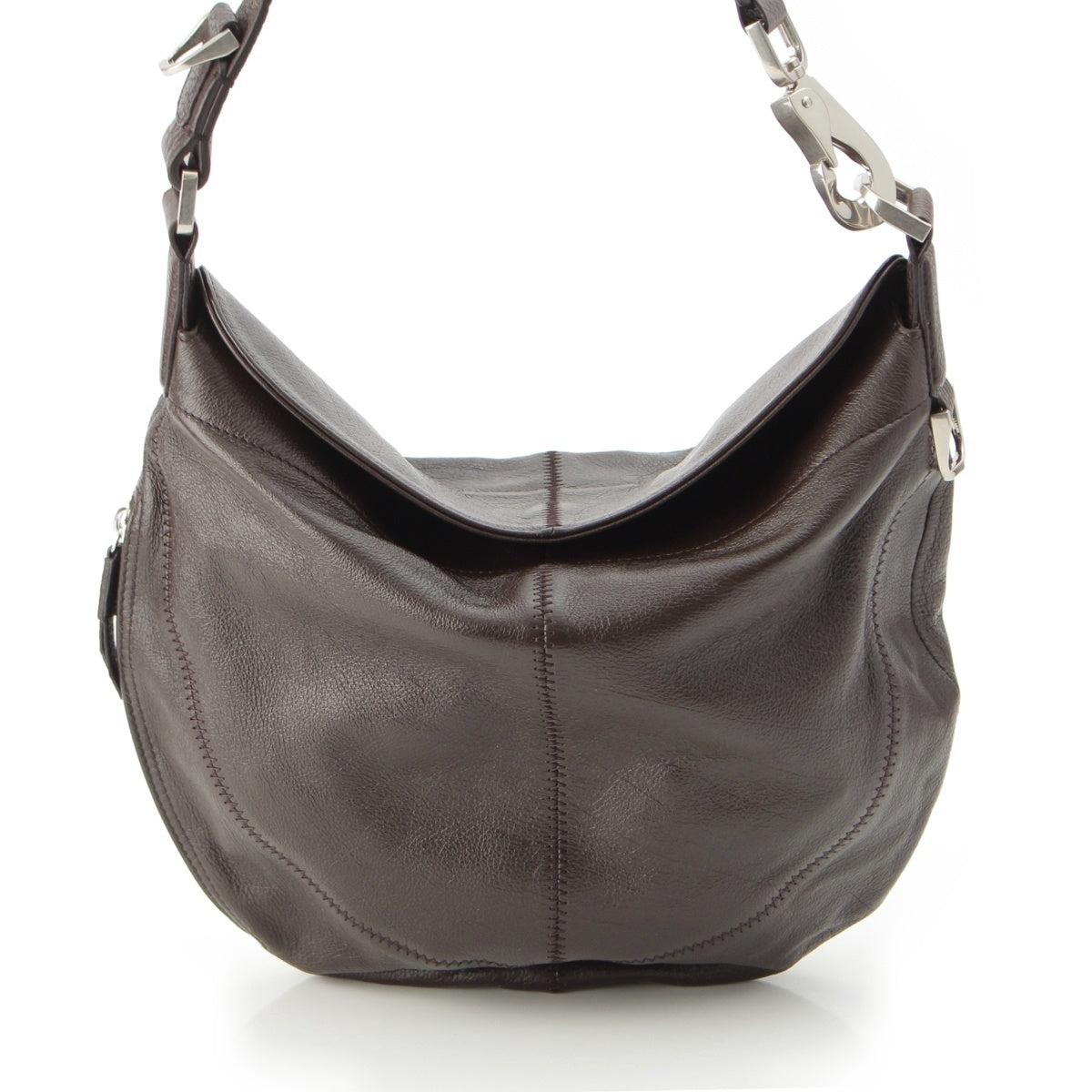 CHRISTOPHE LEMAIRE Quiver Clip leather Hobo Shoulder Bag Brown