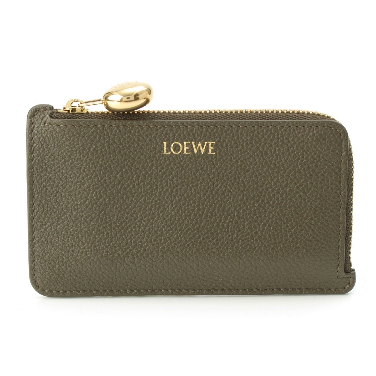 LOEWE Pebble leather Fragment Card Case Coin Pocket Olive