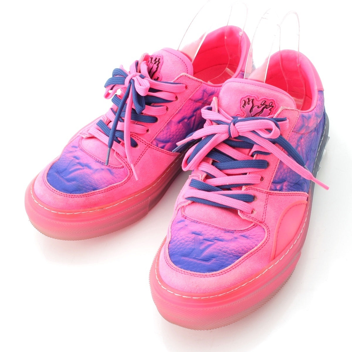 LOUIS VUITTON LV Oriline Leather x suede sneakers FA1211 Pink x Blue 6 1/2