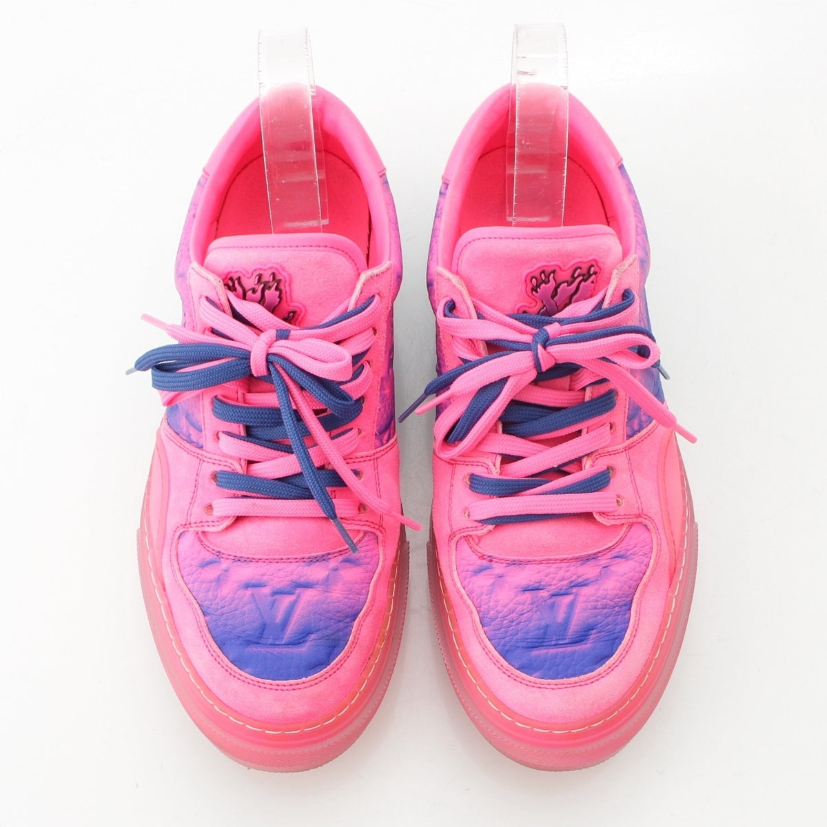 LOUIS VUITTON LV Oriline Leather x suede sneakers FA1211 Pink x Blue 6 1/2