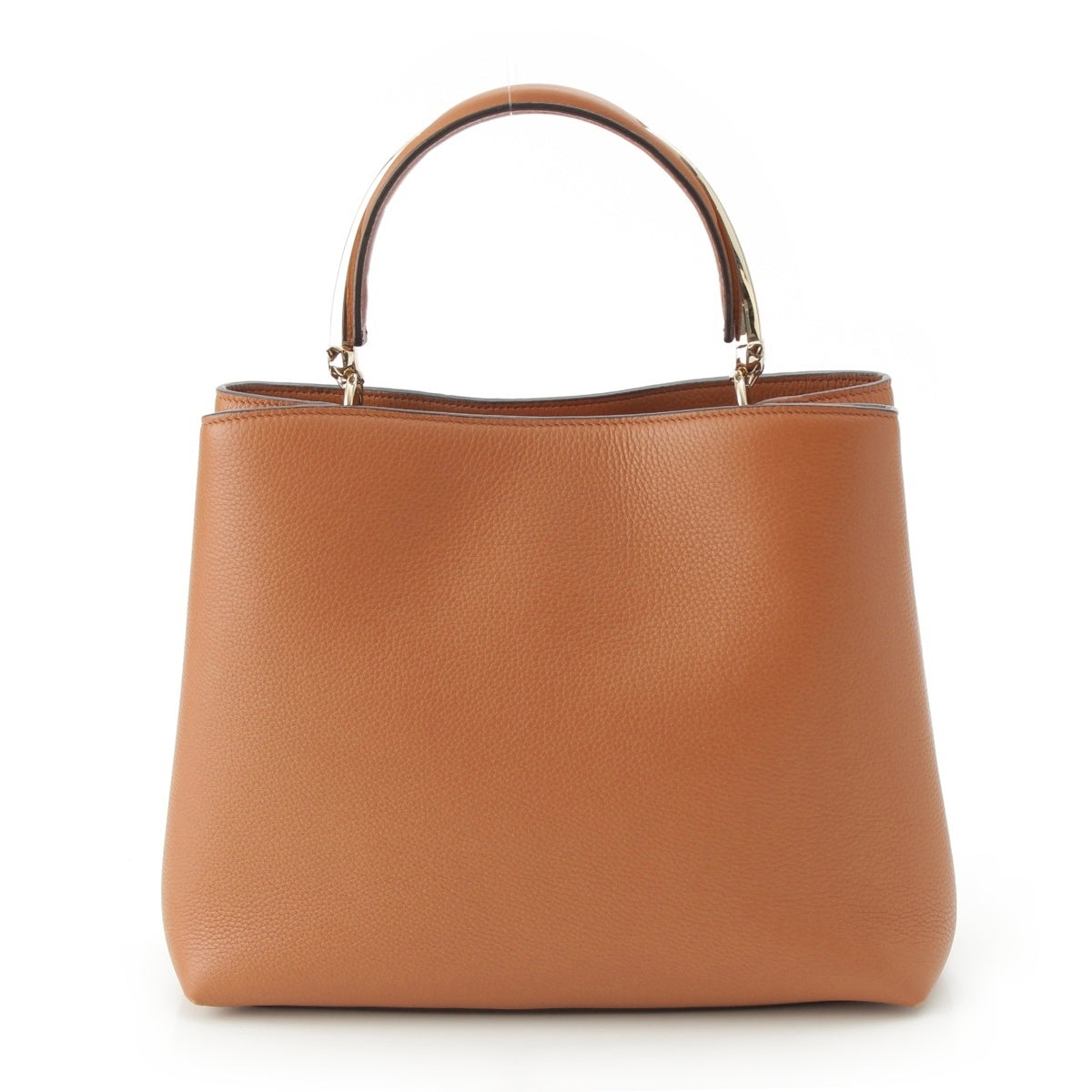 CARTIER Grain Calfskin Leather PANTHERE Double Small 2WAY Handbag caramel
