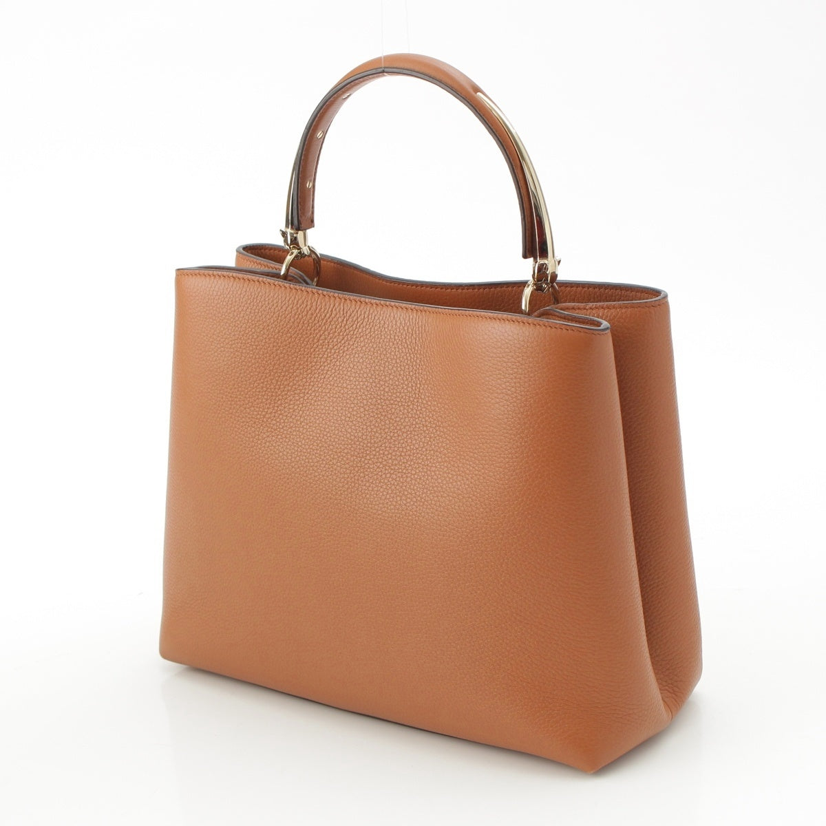 CARTIER Grain Calfskin Leather PANTHERE Double Small 2WAY Handbag caramel