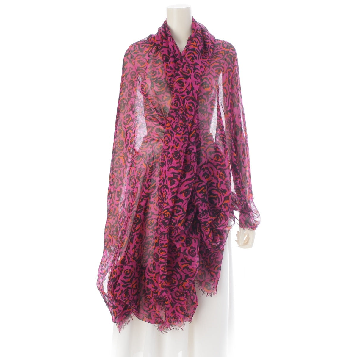 Christian Dior silk All-over pattern, large size Stall blanket Pink purple system