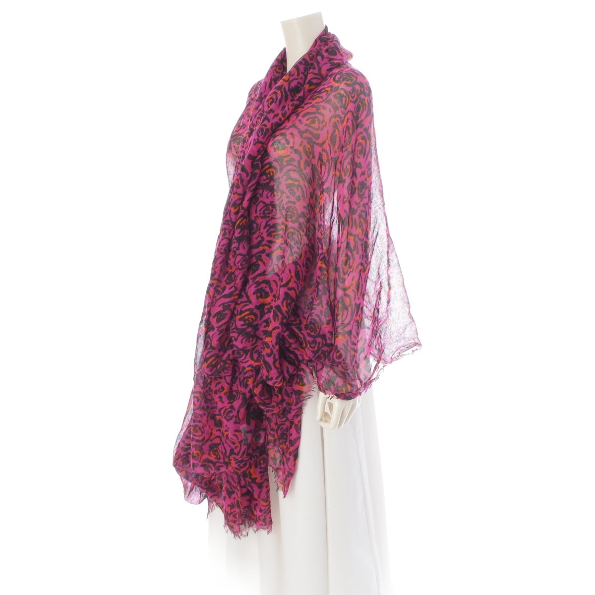 Christian Dior silk All-over pattern, large size Stall blanket Pink purple system