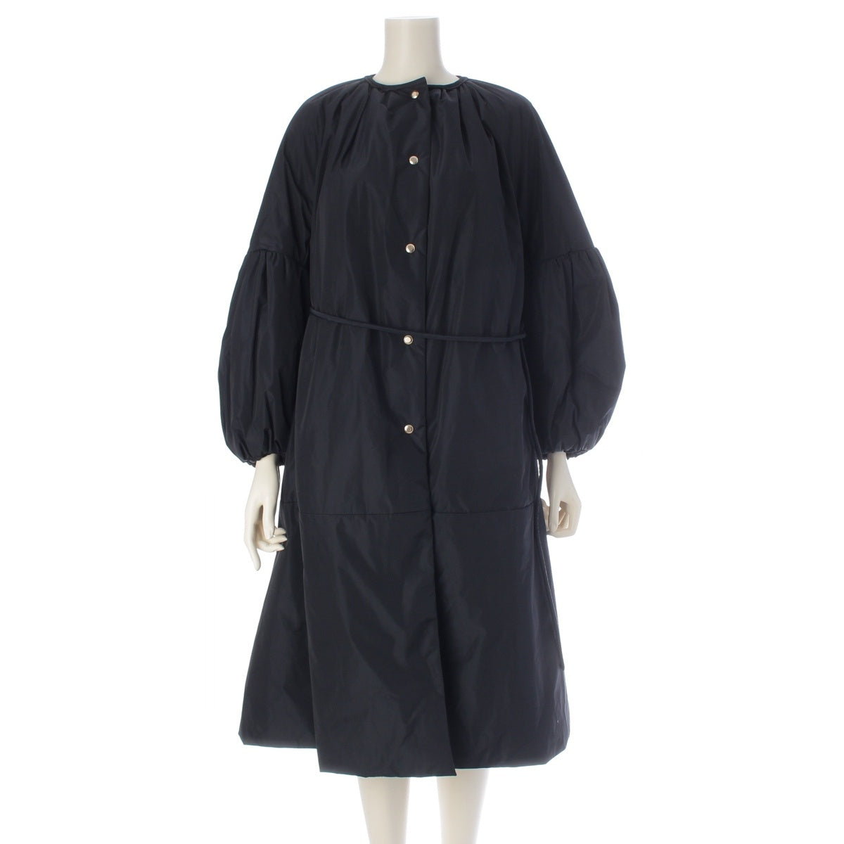 Drawer Collarless Taffeta Gathered Sleeves coat 6525‐299‐0778 Black navy 38