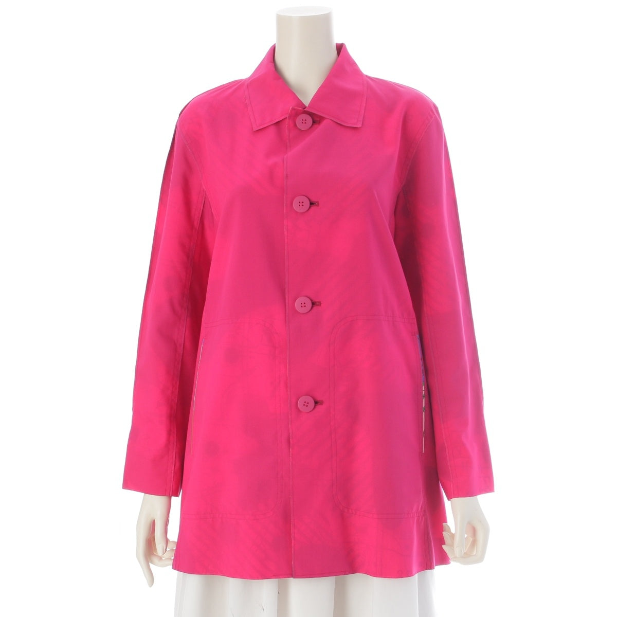 PLEATS PLEASE ISSEY Map print long coat outer PP27-FA201 pink 3