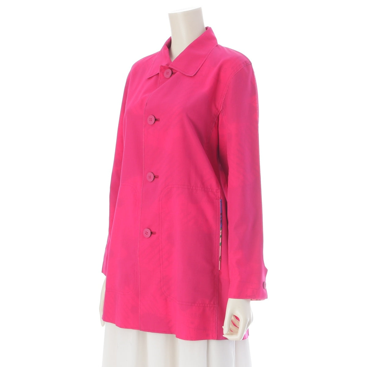 PLEATS PLEASE ISSEY Map print long coat outer PP27-FA201 pink 3