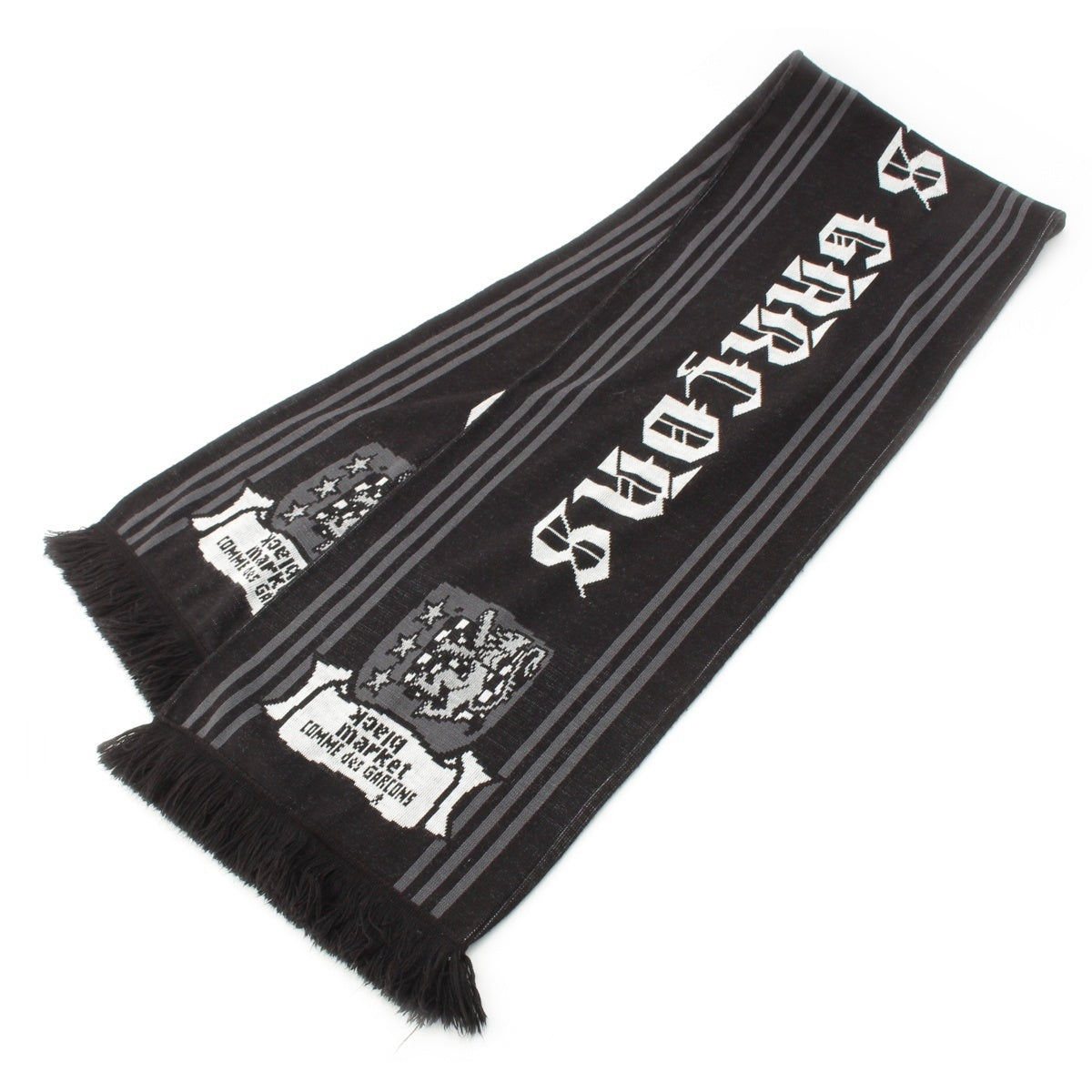COMME des GARCONS Black Market fringe Scarf OS-K401 Black green