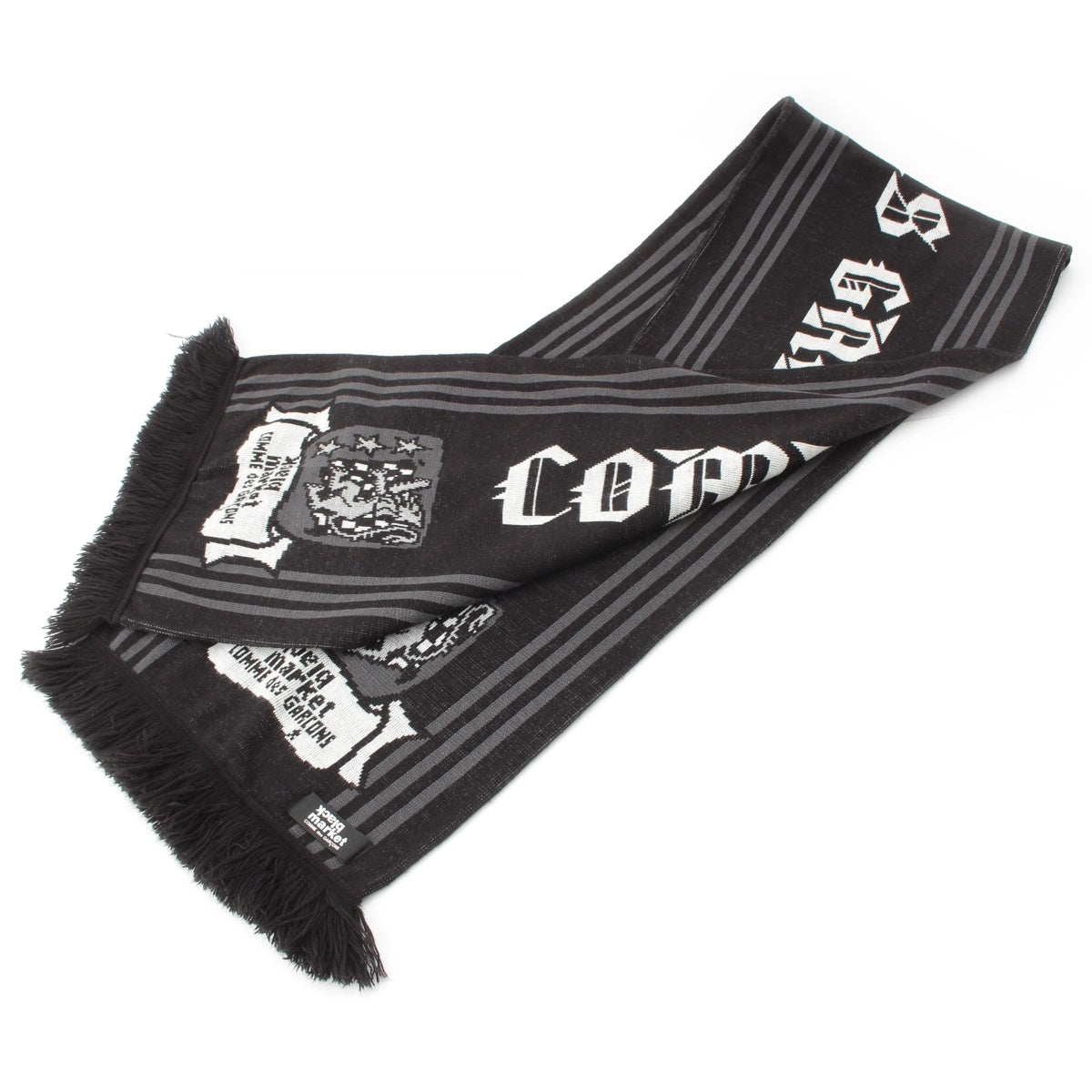 COMME des GARCONS Black Market fringe Scarf OS-K401 Black green
