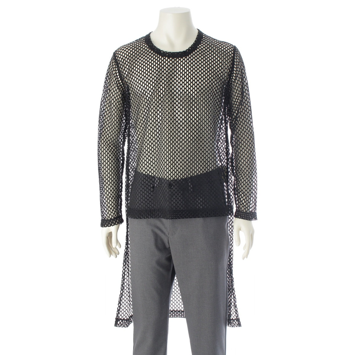 COMME des GARCONS HOMME PLUS Mesh Long-Length Pullover Design Cut PD-T051 black S