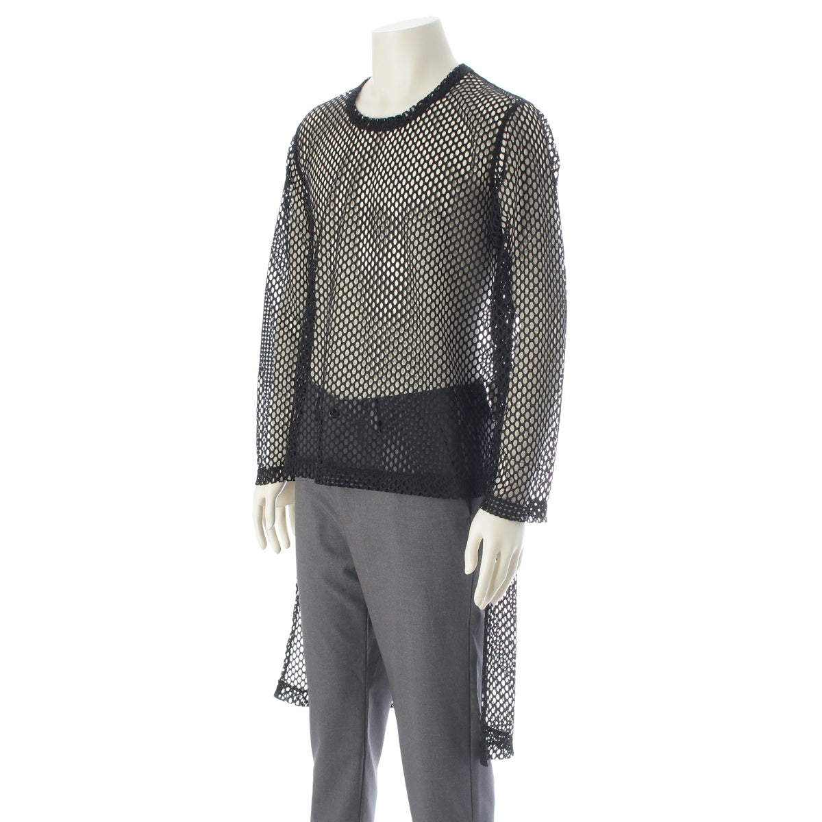 COMME des GARCONS HOMME PLUS Mesh Long-Length Pullover Design Cut PD-T051 black S