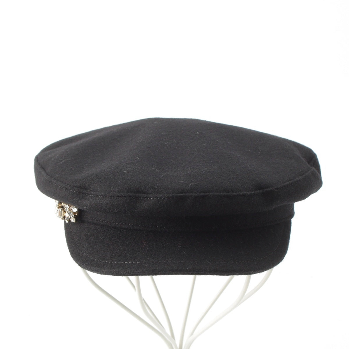 Roger Vivier wool Bijoux Casquette Work Cap Hat REWH0140100580 black S