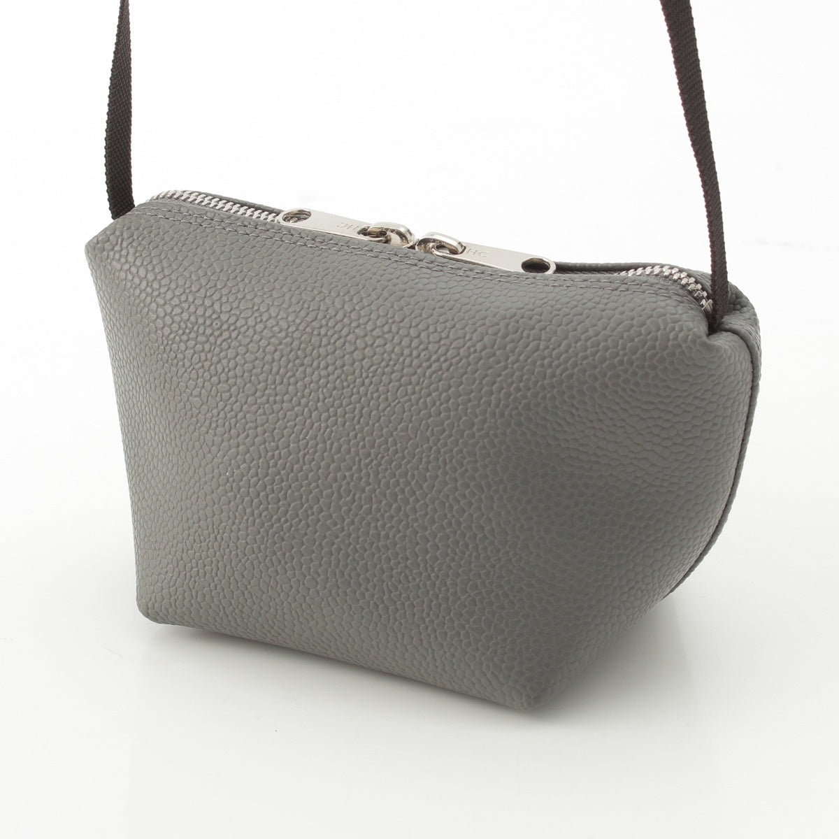 Herve Chapelier Lux Boat type Shoulder Bag Pouch 2797GP Grani Gray XS