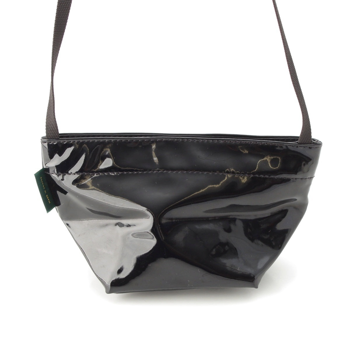 Herve Chapelier enamel Boat type Shoulder Bag black XS