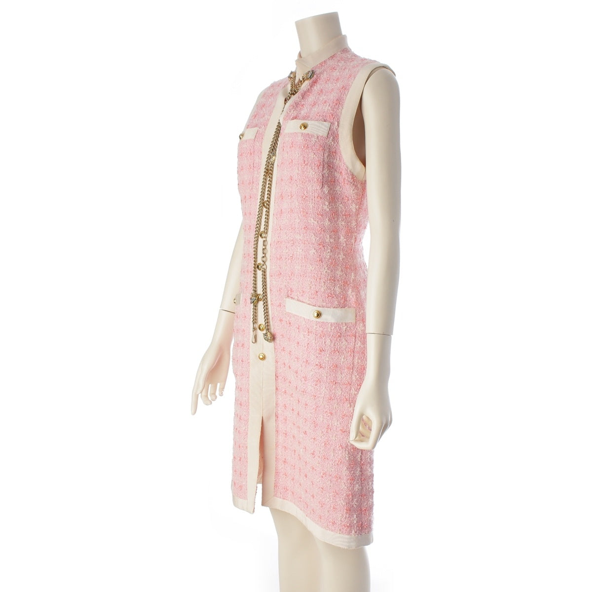 GUCCI Lion Tweed Sleeveless one piece 550373 pink 38