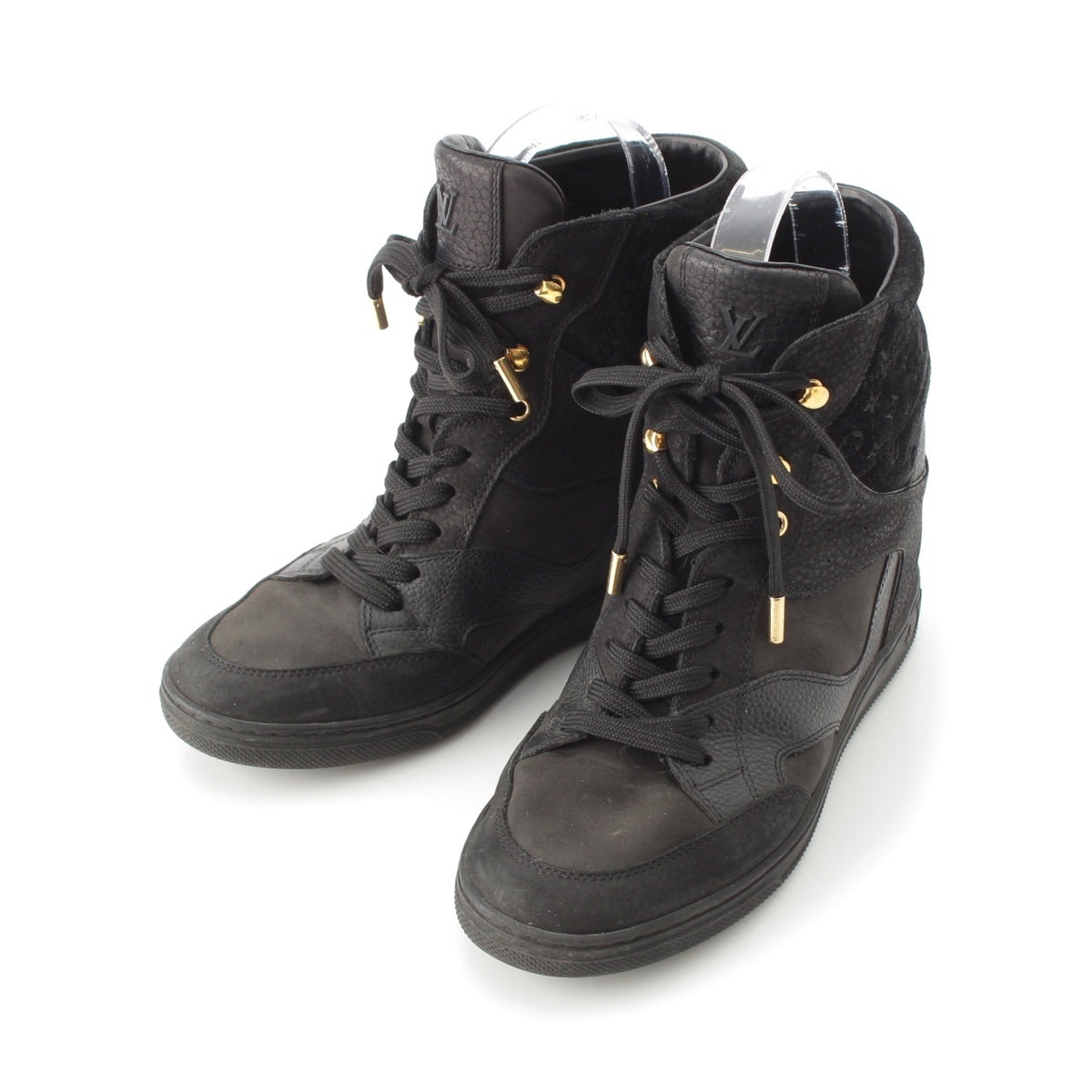 LOUIS VUITTON Monogram Clifftop sneakers shoes black 36 1/2