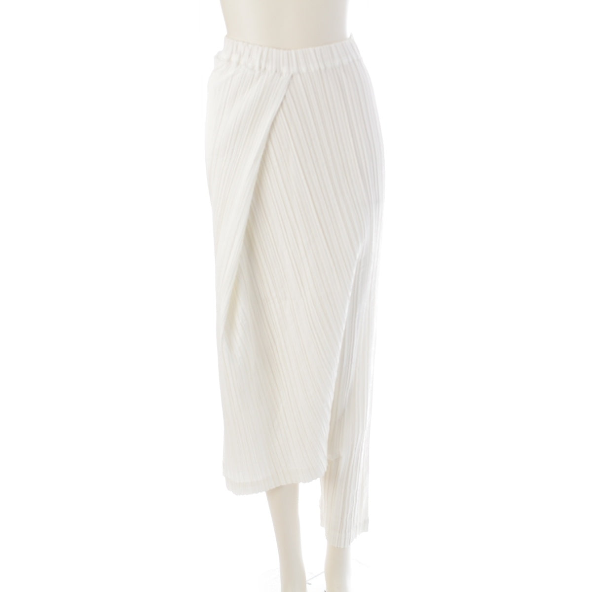 ISSEY MIYAKE Brush tag, asymmetrical, pleated, irregular shape Saruel pants Bottoms JG41329 white M