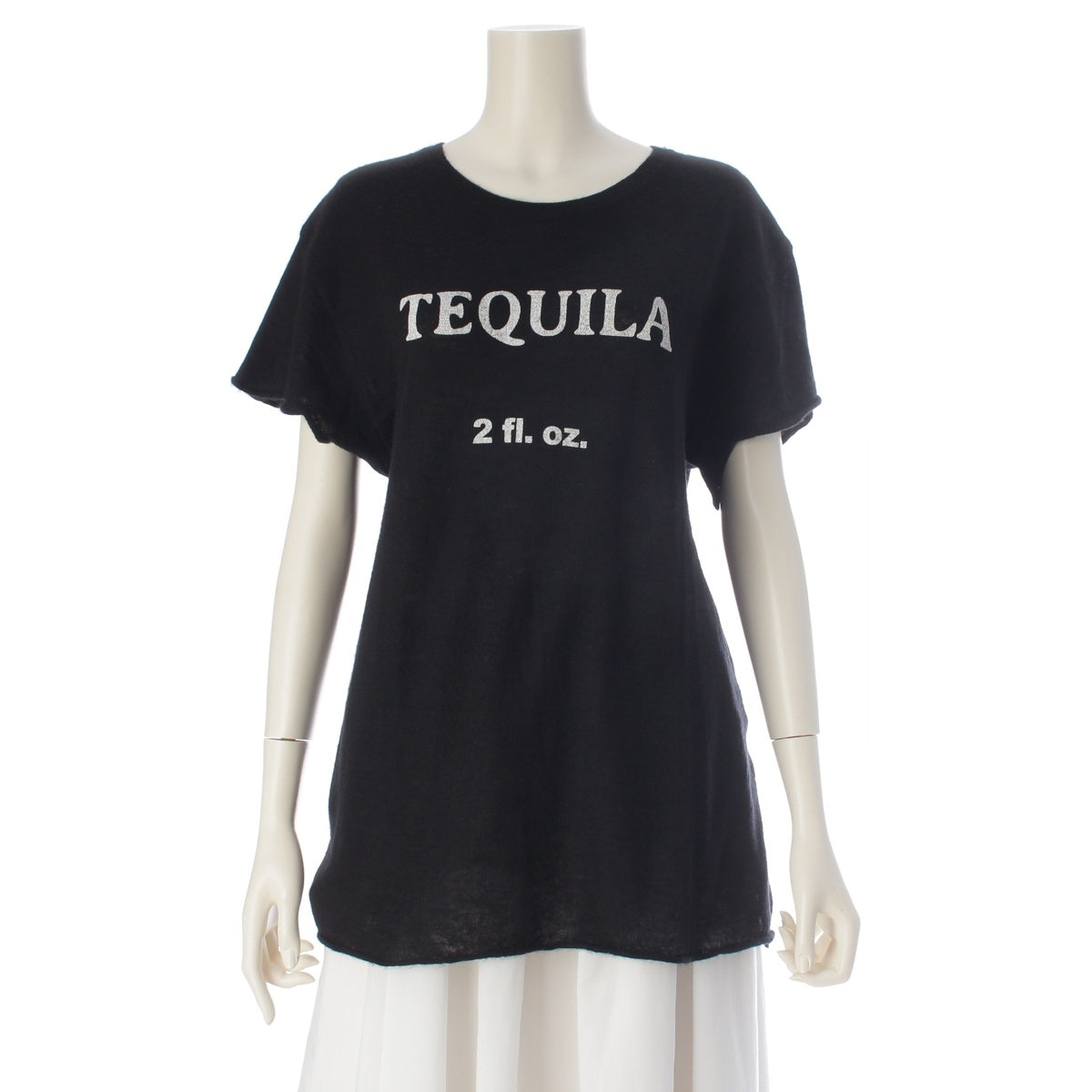 The Elder Statesman GREG CHAIT cashmere silk TEQUILA Short-Sleeve Crew Neck Cut Tops T-shirt black M