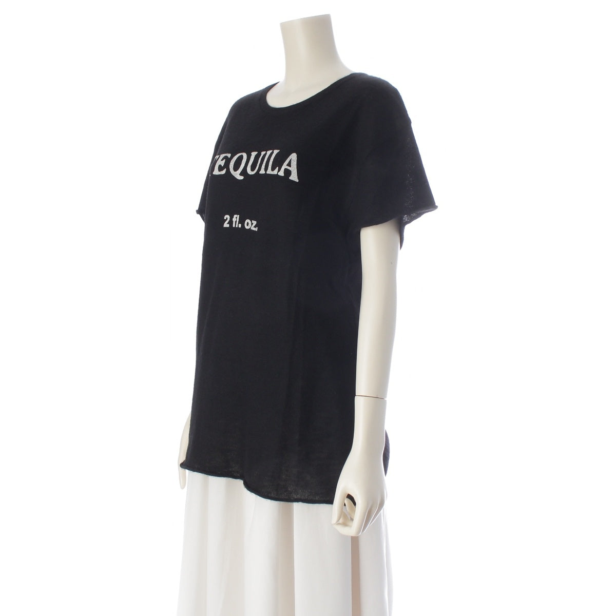The Elder Statesman GREG CHAIT cashmere silk TEQUILA Short-Sleeve Crew Neck Cut Tops T-shirt black M