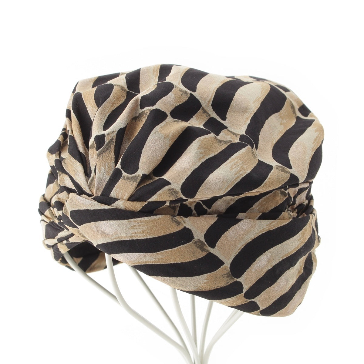 BALENCIAGA BY Nicolas Ghesquière silk Gathered all-over print tam hat hat 225595 TR001 multicolor
